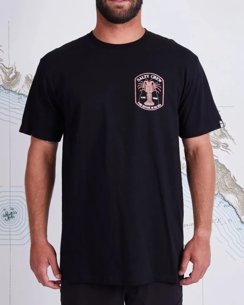 Salty Crew Short Sleeve Shirts Mens|Flies<Spiny Standard SS Tee Black