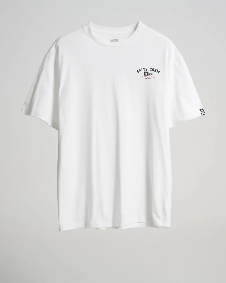 Salty Crew Short Sleeve Shirts Mens|Flies<Surf Club Premium Tee White