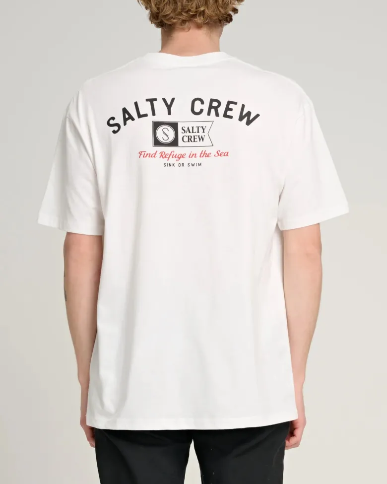 Salty Crew Short Sleeve Shirts Mens|Flies<Surf Club Premium Tee White