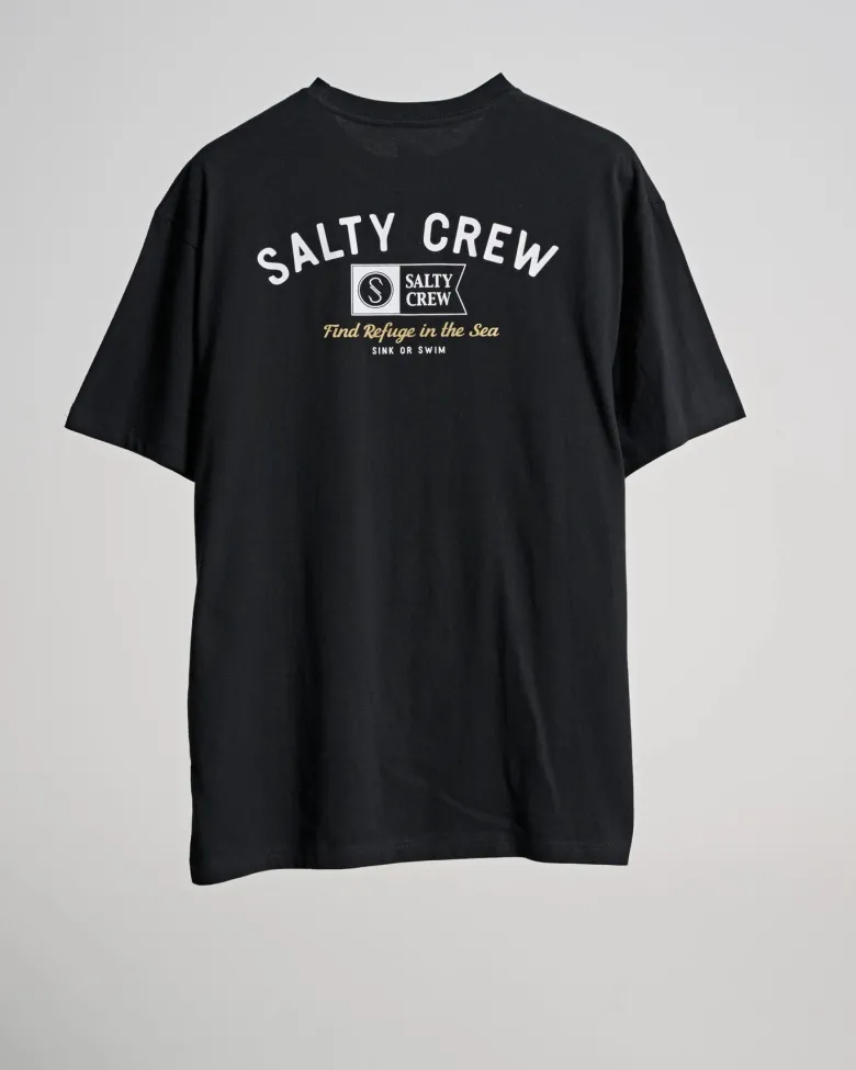 Salty Crew Short Sleeve Shirts Mens|Flies<Surf Club Premium Tee Black