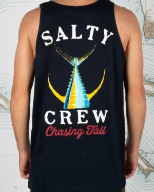 Salty Crew Short Sleeve Shirts Mens|Flies<Tailed Tank Navy