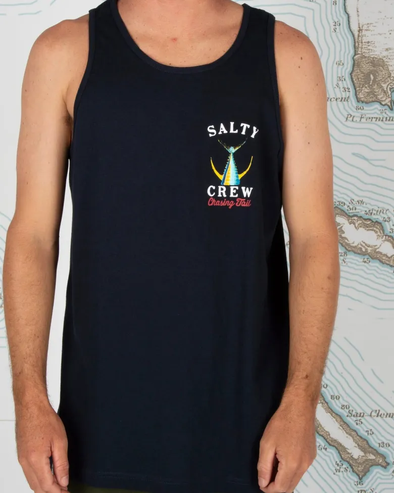 Salty Crew Short Sleeve Shirts Mens|Flies<Tailed Tank Navy