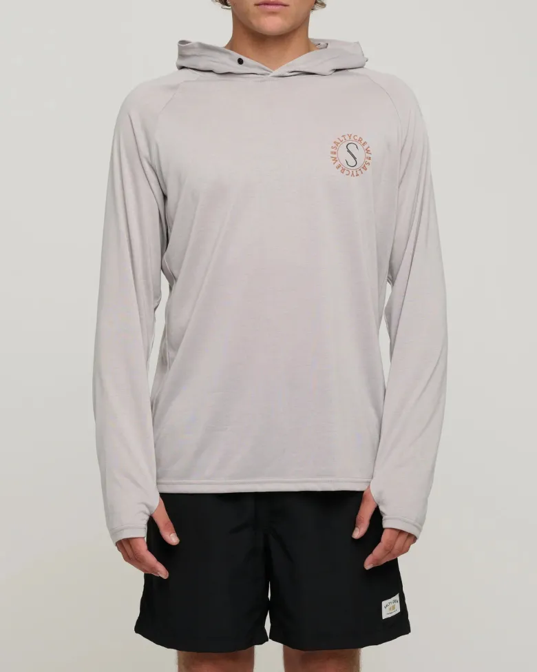 Salty Crew Long Sleeve Shirts Mens|Flies<Tentacles Hood Sunshirt Stone Grey