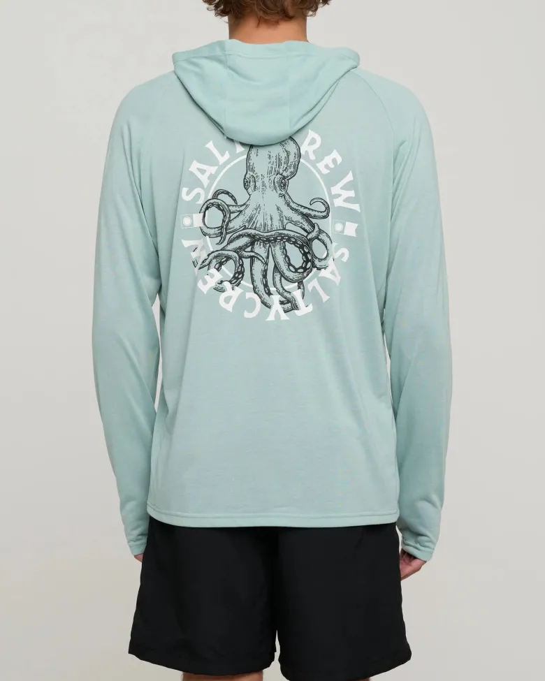 Salty Crew Long Sleeve Shirts Mens|Flies<Tentacles Hood Sunshirt Mackerel