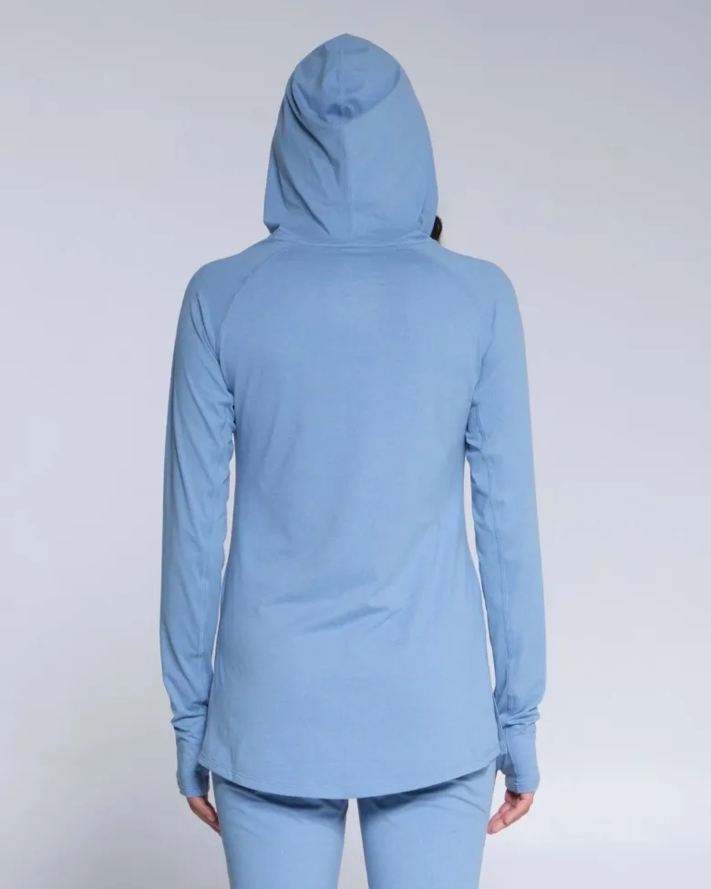 Salty Crew Long Sleeve Shirts Womens|Long Sleeve Shirts Mens<Thrill Seekers Hooded Sunshirt Wmns Marine Blue
