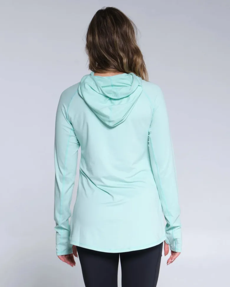 Salty Crew Long Sleeve Shirts Womens|Long Sleeve Shirts Mens<Thrill Seekers Hooded Sunshirt Wmns Seafoam