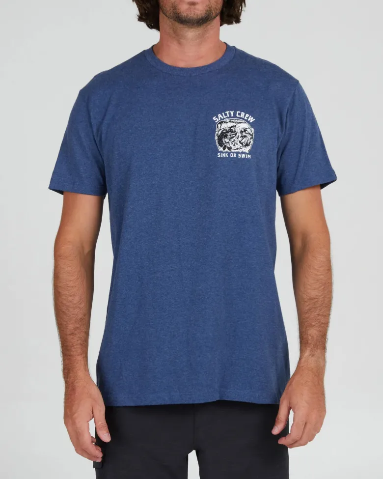 Salty Crew Short Sleeve Shirts Mens|Flies<Tsunami SS Tee Navy Heather