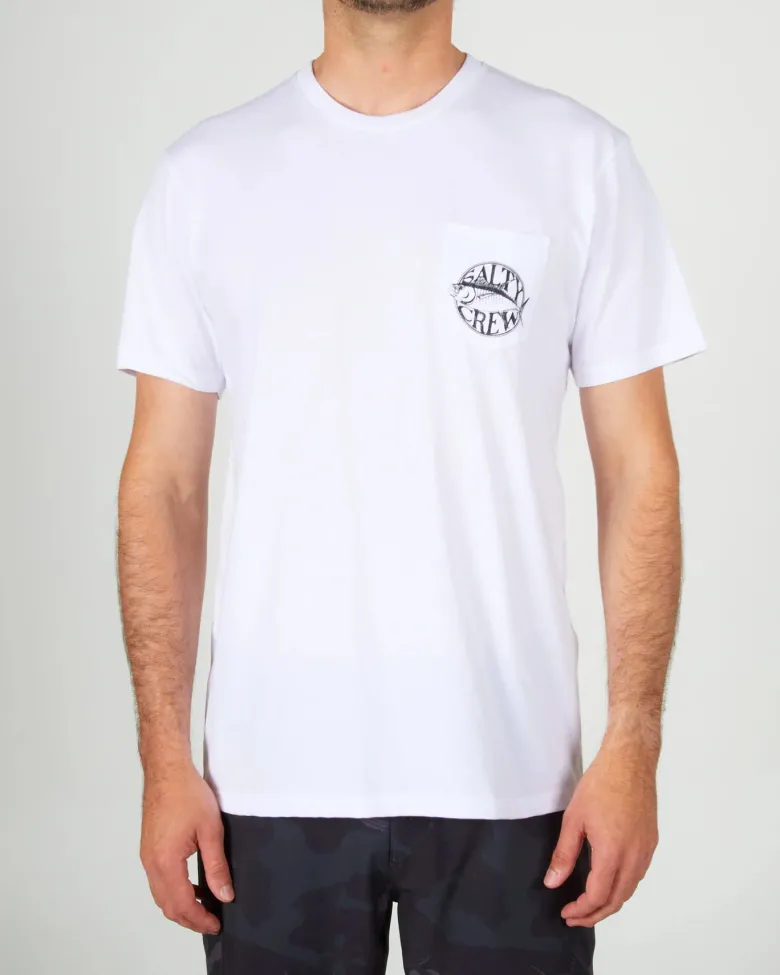 Salty Crew Short Sleeve Shirts Mens|Flies<Tuna Time Premium SS Tee White