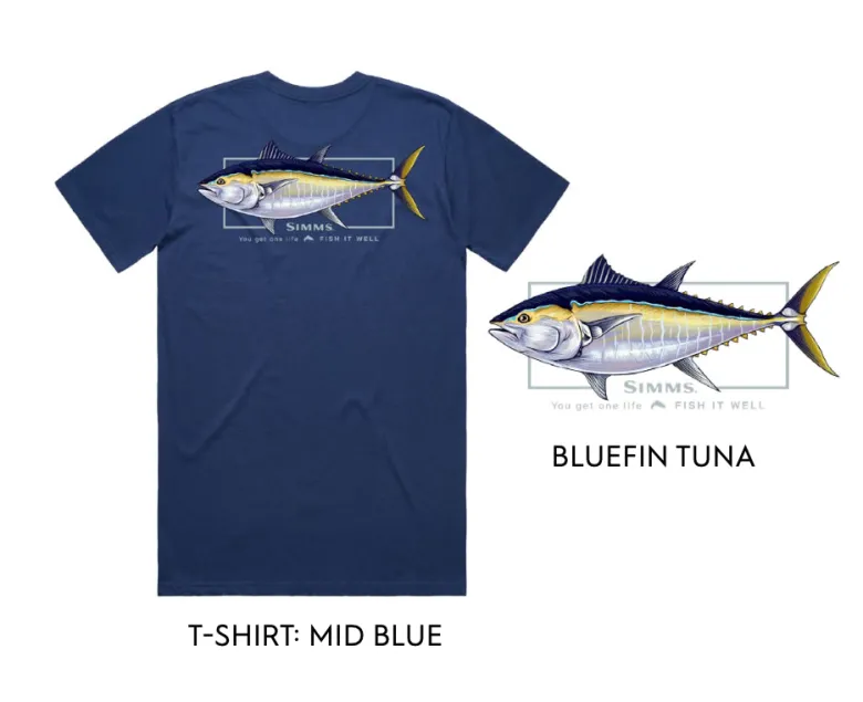 Simms Short Sleeve Shirts Mens|Flies<Artist Tee Bluefin Tuna Fish it Well