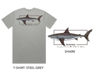 Simms Short Sleeve Shirts Mens|Flies<Artist Tee Great White Fish it Well