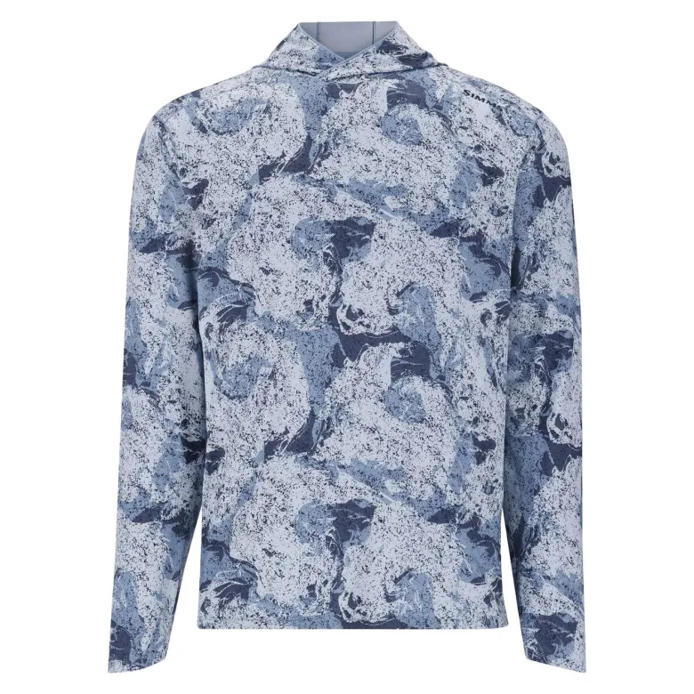 Simms Long Sleeve Shirts Mens|Flies<Solarflex Hooded Sunshirt Back Eddy Albacore