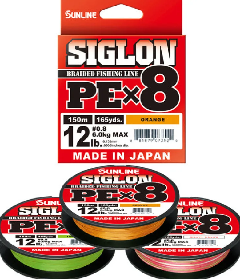 Sunline Flies|Fishing Lines<Siglon PEX8 Orange 150m