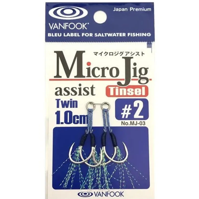 Vanfook Assist Hooks|Flies<MJ-03 Micro Jig Assist Tinsel Twin 0.5cm Drop 3-pack